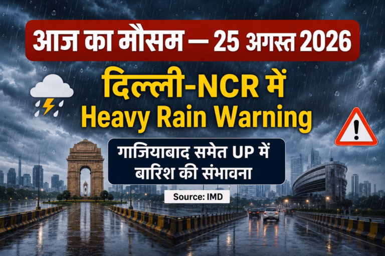 Delhi-NCR Heavy Rain Alert Graphic