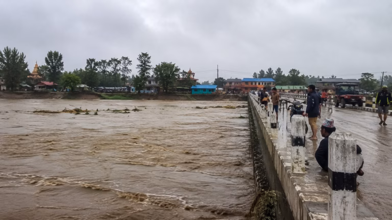 Muddy River Flood Beneath the Bridge