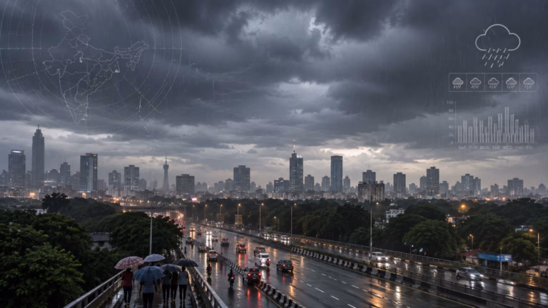 दिल्ली-NCR में 22 अगस्त 2026 को बारिश और बादलों का मौसम