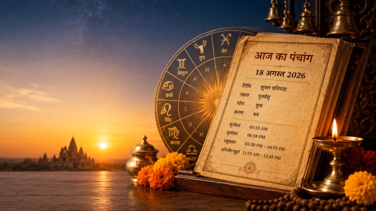 आज का पंचांग - ज्योतिषीय पूजा दृश्य