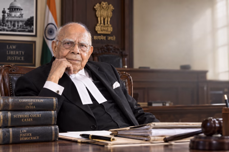 Elderly Barrister in Indian Courtroom