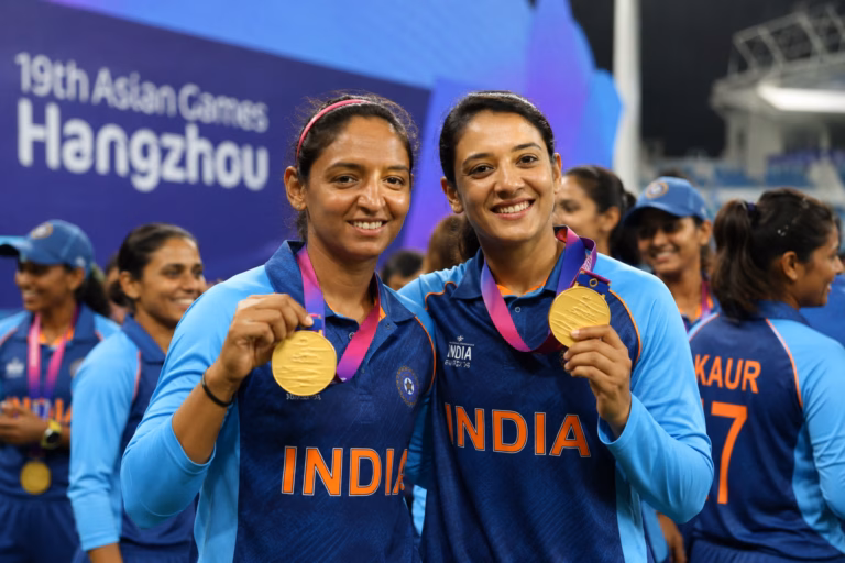 Indian Cricketers Celebrate Asian Games Victory