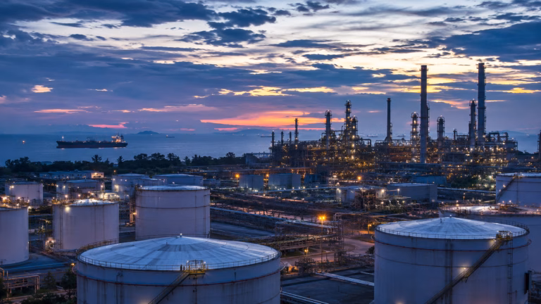 Industrial Refinery at Dusk