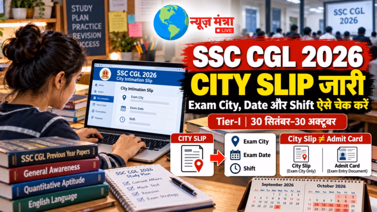 SSC CGL 2026 City Slip Guide