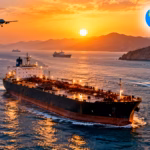 Sunset Tanker Escort in the Strait
