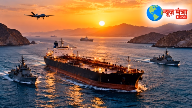 Sunset Tanker Escort in the Strait